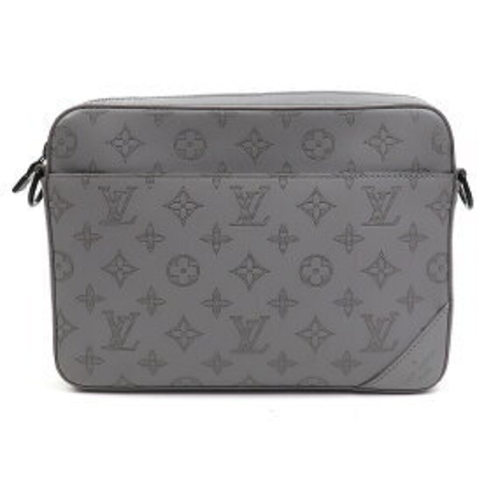 Louis Vuitton Shoulder Gray Leather Monogram Shadow Duo LV Black Messenger Bag